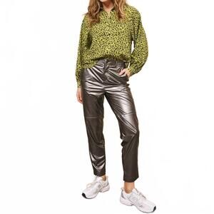 NEW ESQUALO metallic trouser in grey